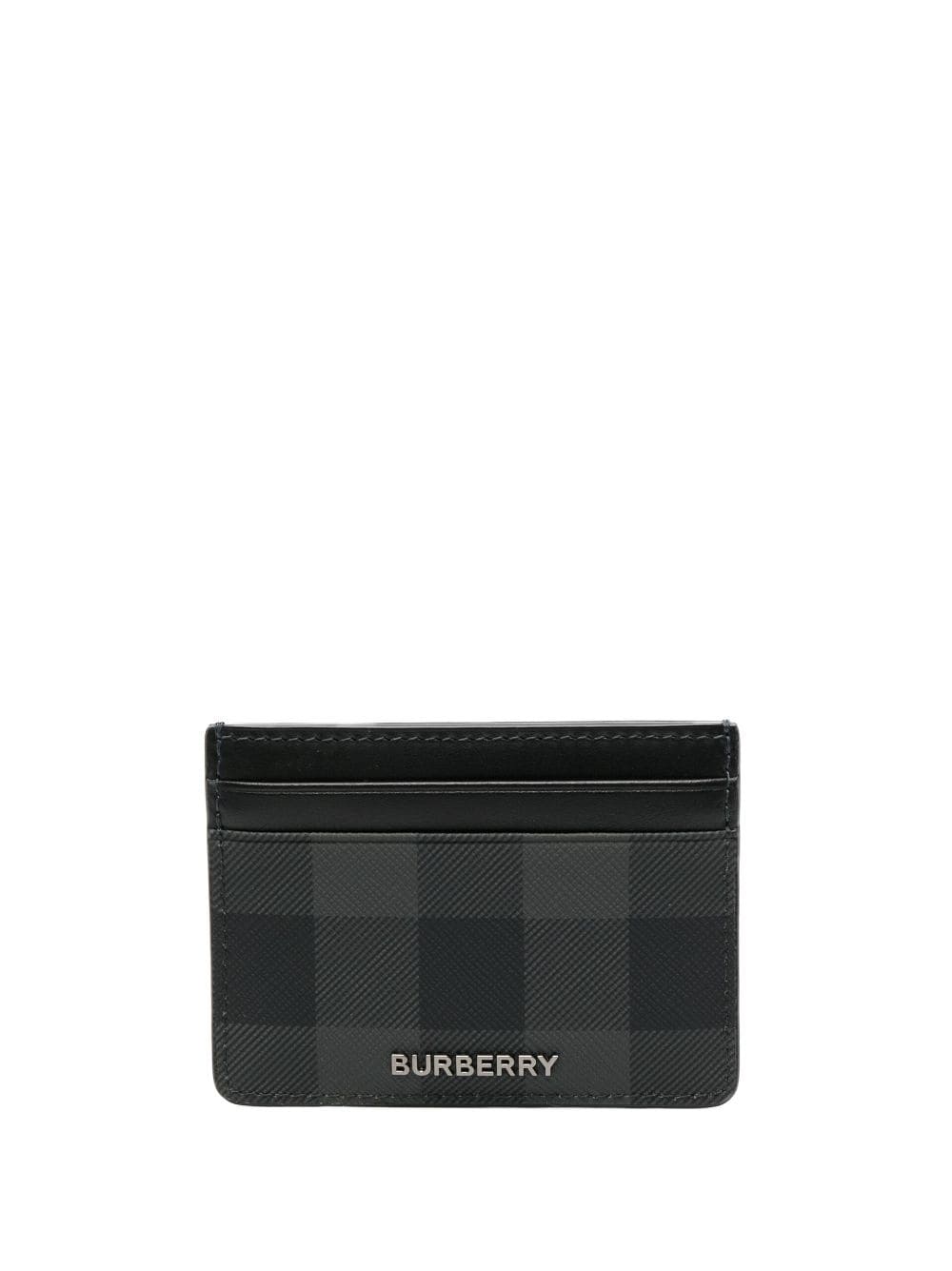 Burberry Checkered Leather Wallet In Schwarz