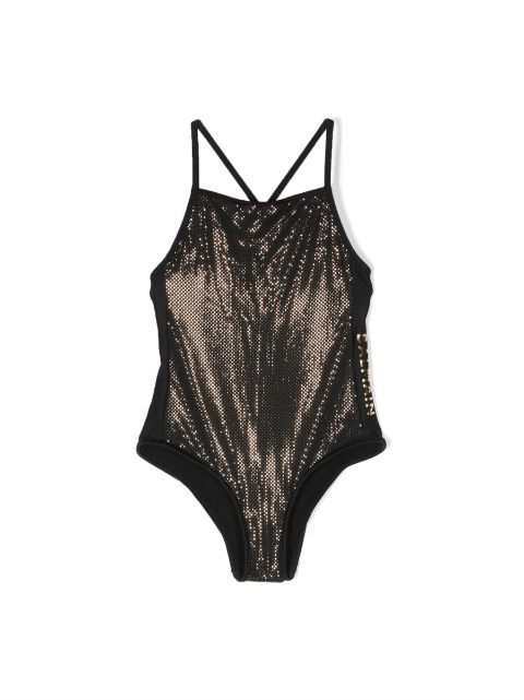 logo-print thin-straps swimswuit