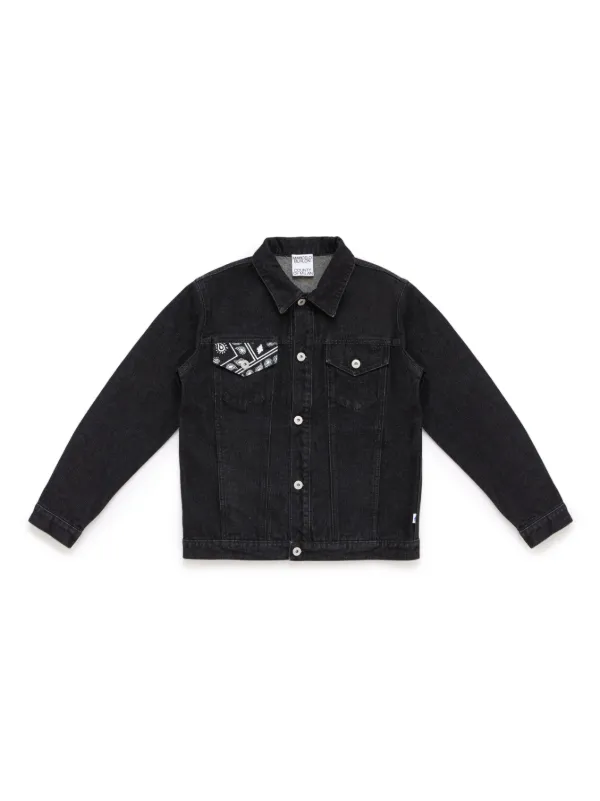 Marcelo Burlon County Of Milan Kids Bandana Insert Denim Jacket Black FARFETCH BH