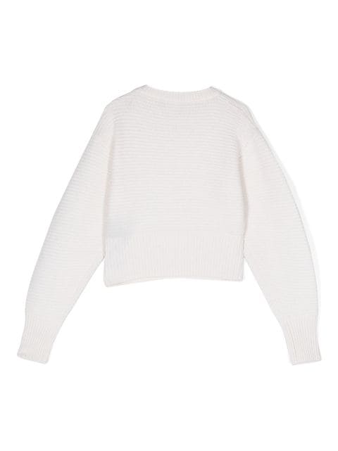 slit-sleeve ribbed-knit jumper