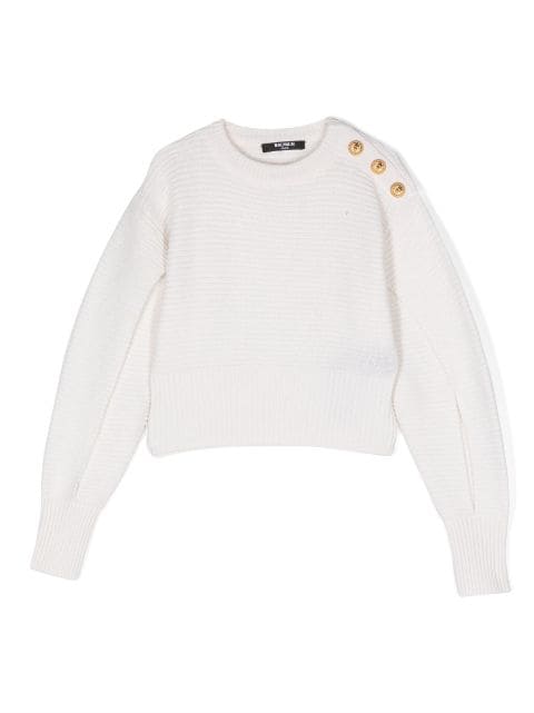 slit-sleeve ribbed-knit jumper