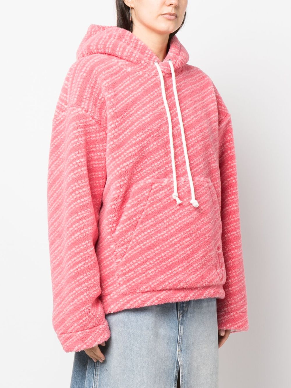 JW Anderson logo-embroidered fleece-textured hoodie Women