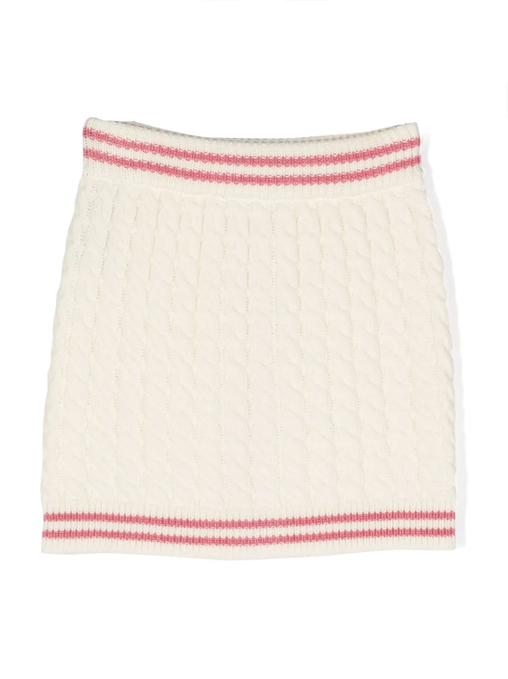 Balmain Kids cable-knit mini skirt - Wit