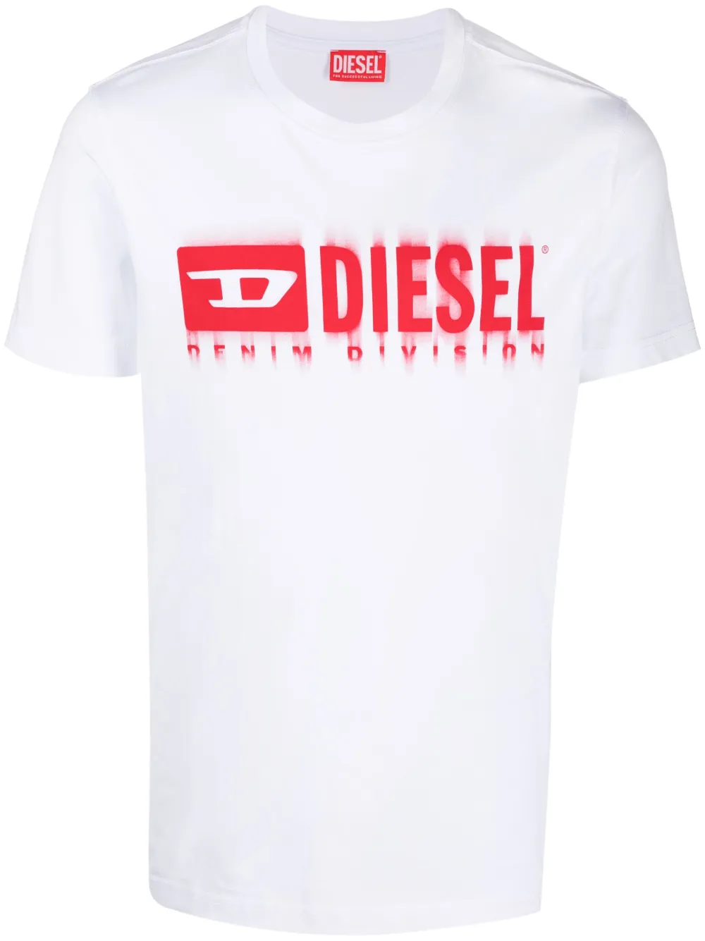 Diesel T-adjust-q7 Logo Printed T-shirt In White