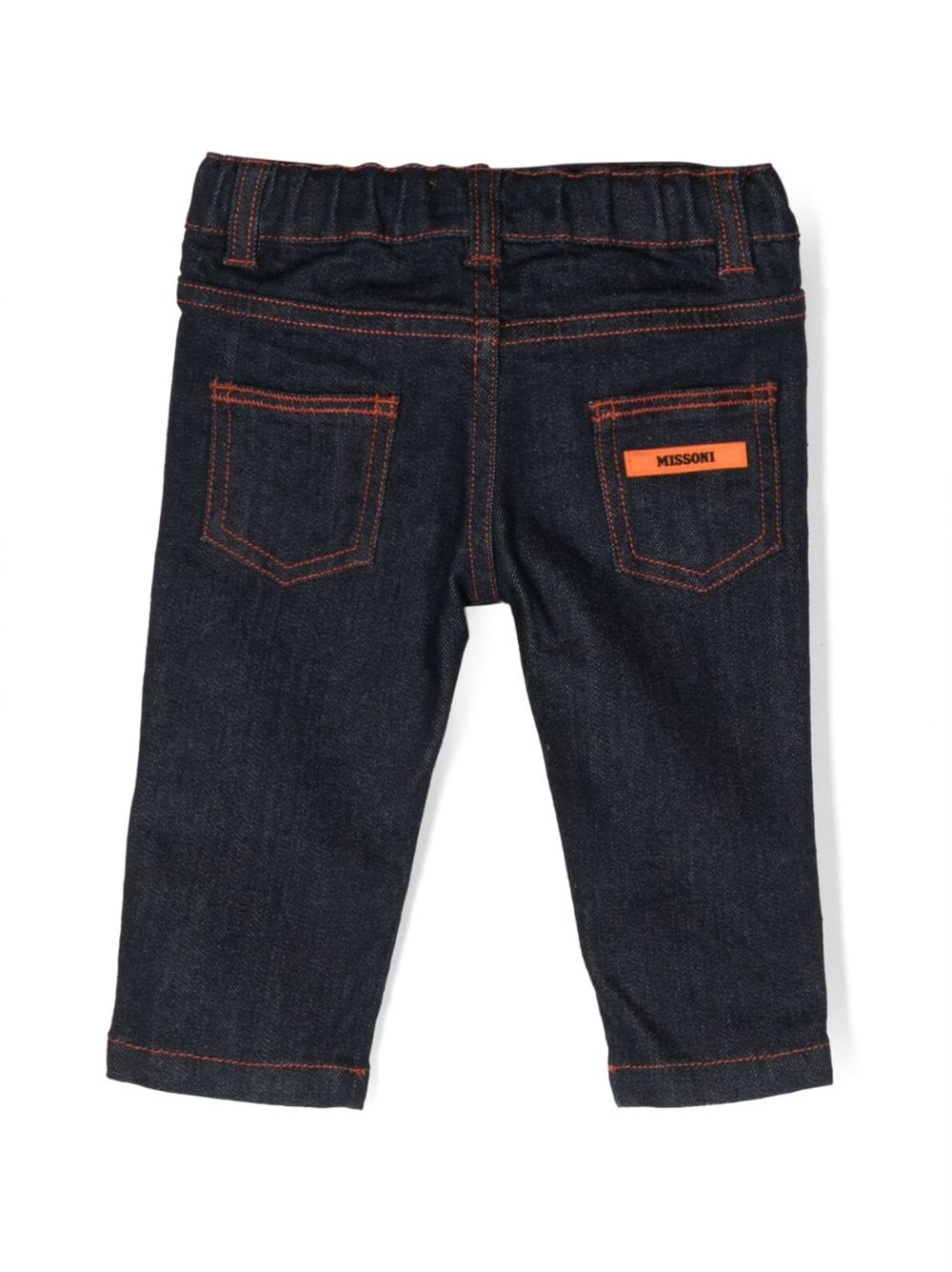 Missoni Kids logo-patch mid-rise straight-leg jeans - Blauw