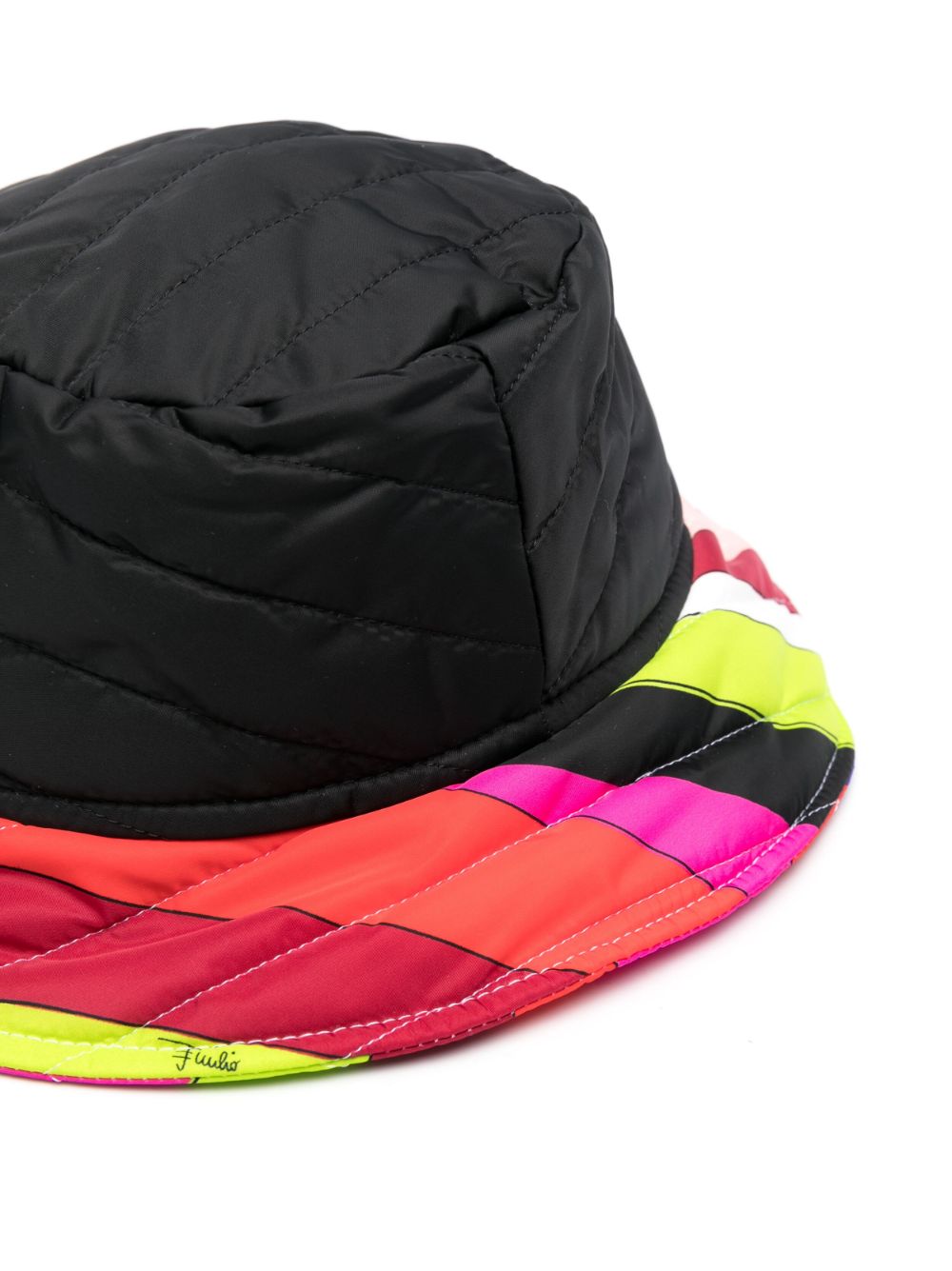 PUCCI Junior padded colour-block bucket hat - Zwart