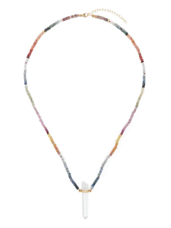 Jia Jia 14kt Yellow Gold Arizona Sapphire and Crystal Necklace