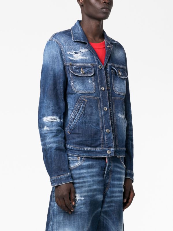 Raw blue best sale denim jacket