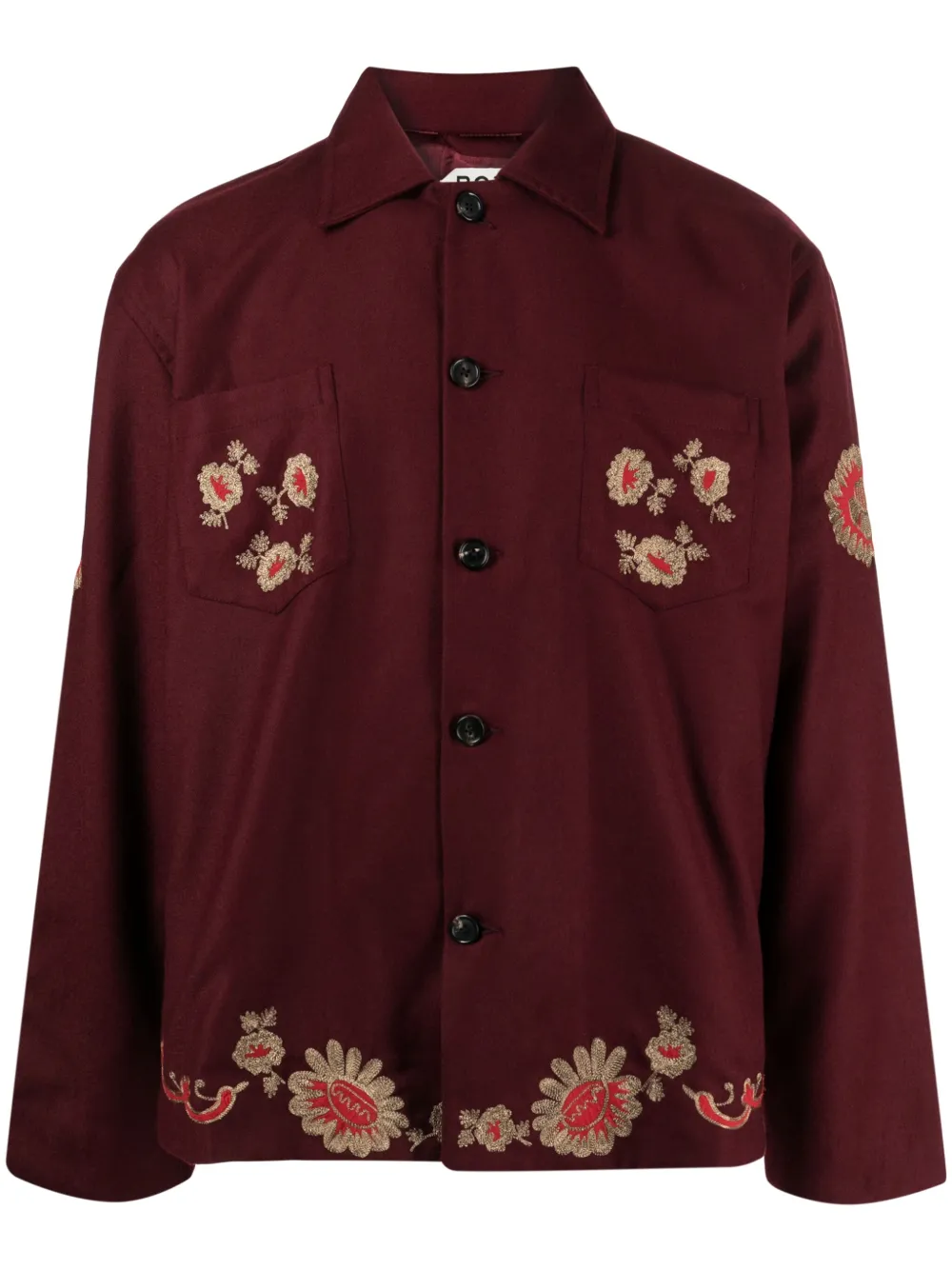 Bode Burgundy Rococo Shirt In Red
