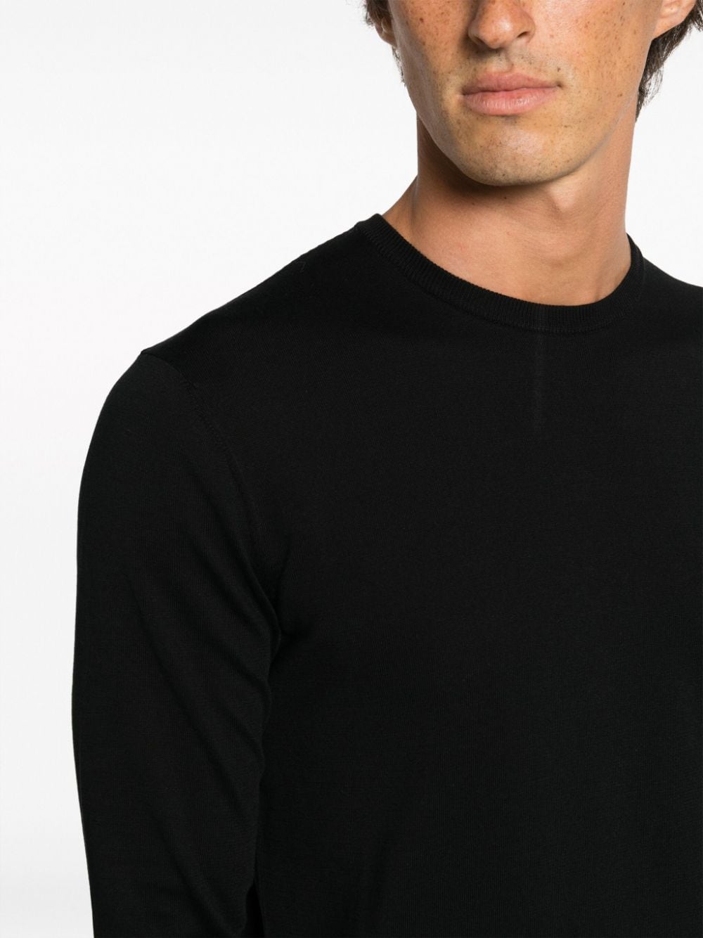 Shop Ralph Lauren Purple Label Fine-knit Cotton Jumper In Black