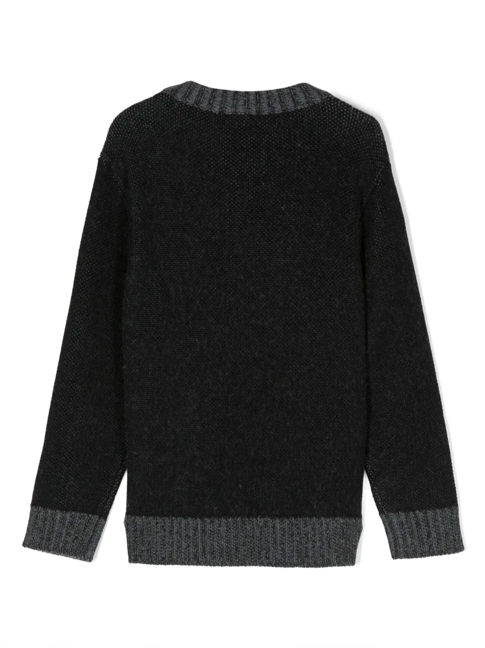 Balmain Kids intarsia-knit logo jumper - Zwart