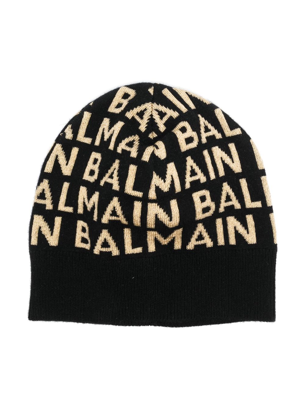 Image 1 of Balmain Kids logo-intarsia knitted beanie
