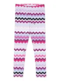 Missoni Kids zig-zag print jersey leggings - Pink