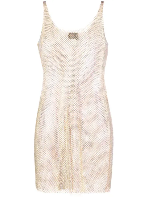Santa Brands crystal-embellished chainmail minidress