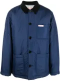 Marni logo-patch lightweight jacket - Blue