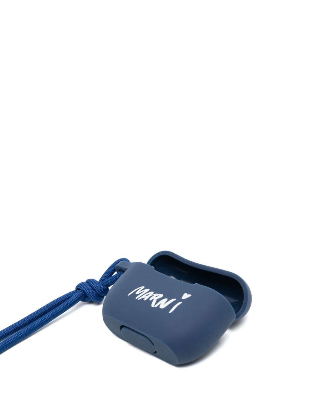 Marni Gummy logo-print AirPods case - Blauw