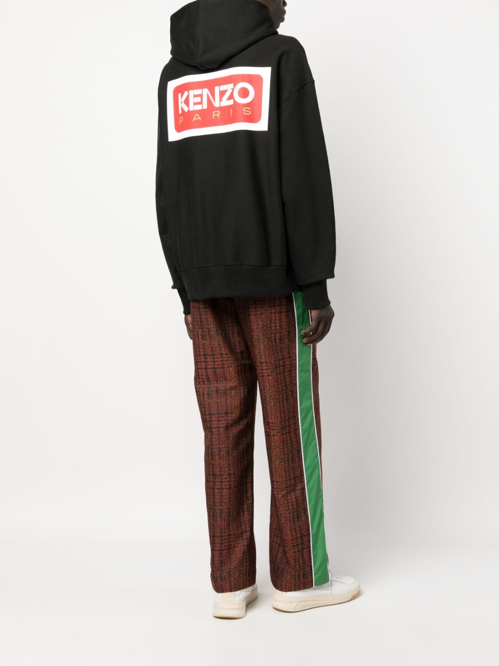 Kenzo logo-print cotton hoodie - Zwart