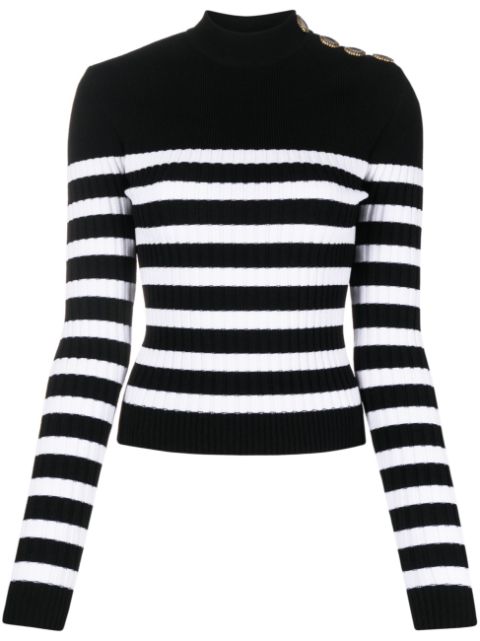 Balmain striped roll-neck jumper Women