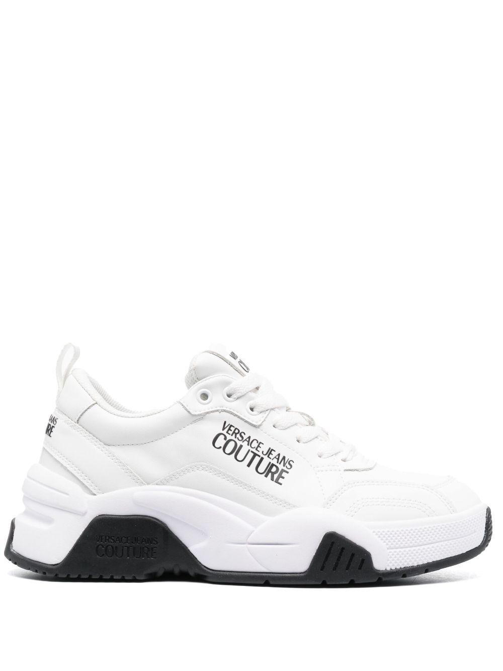 Versace Jeans Couture Logo-print Round-toe Sneakers In White