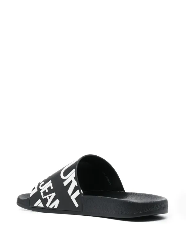 VERSACE JEANS* COUTURE ロゴ ラバーサンダル フラット Versace Jeans Couture フラットサンダル | ブラック | FARFETCH JP