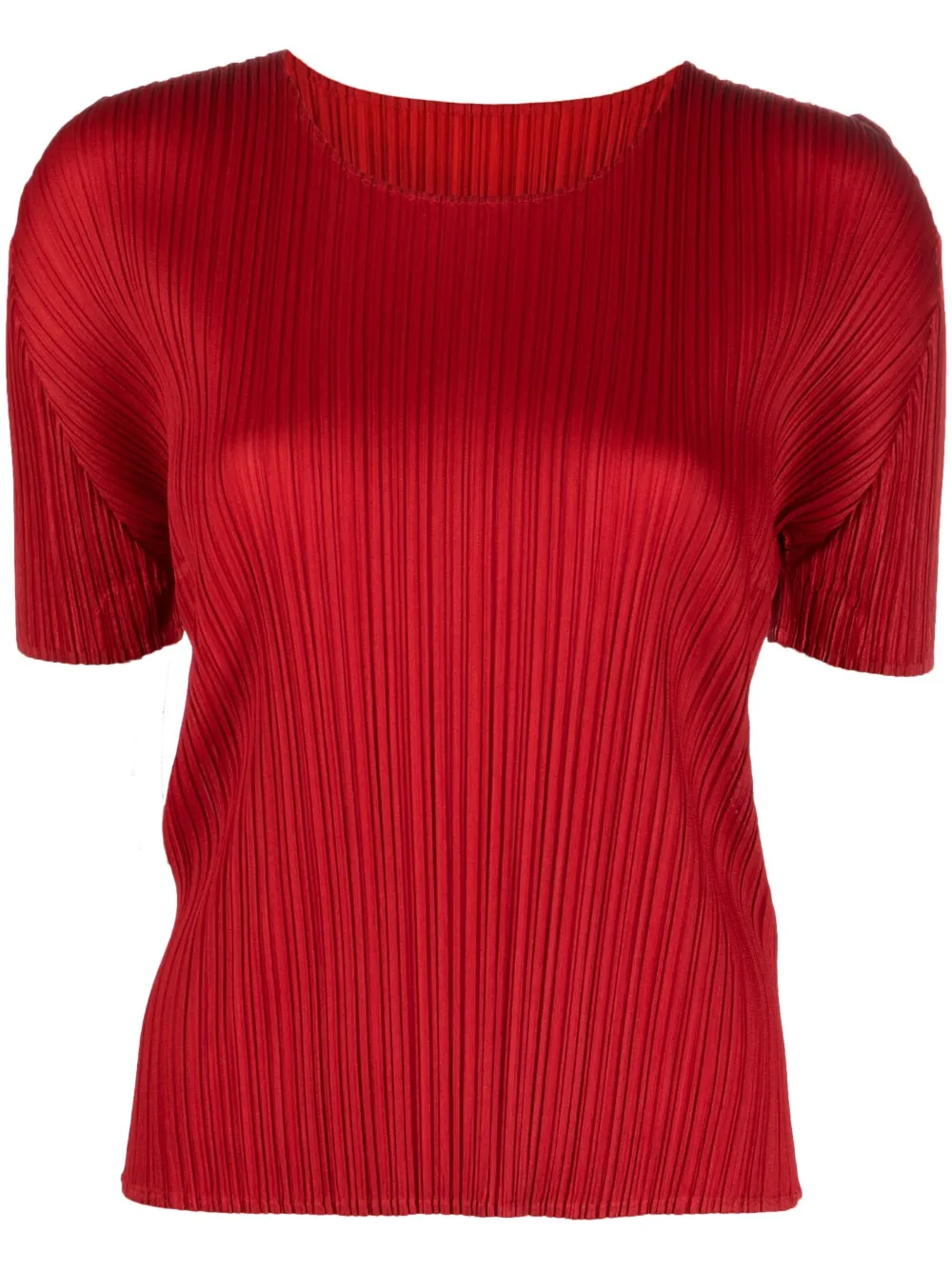 Issey Miyake Pleated Top In Red