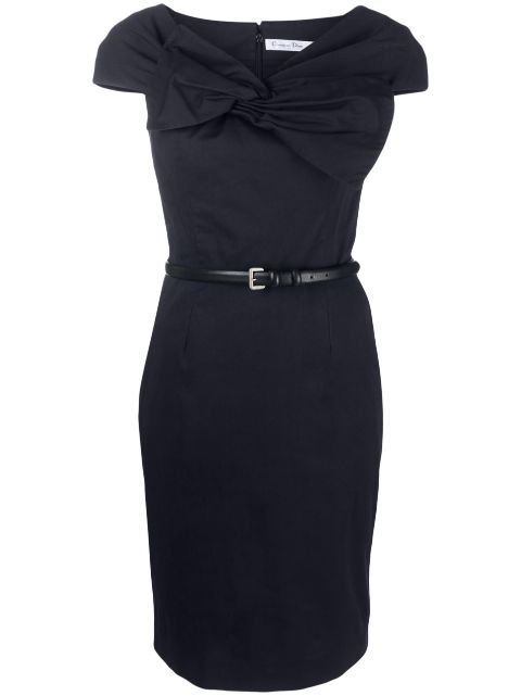 Christian Dior - 2010 pre-owned oversized bow belted dress