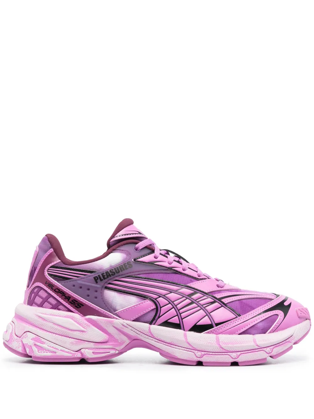 Puma X Pleasures Velophasis Overdye Low-top Sneakers In Pink