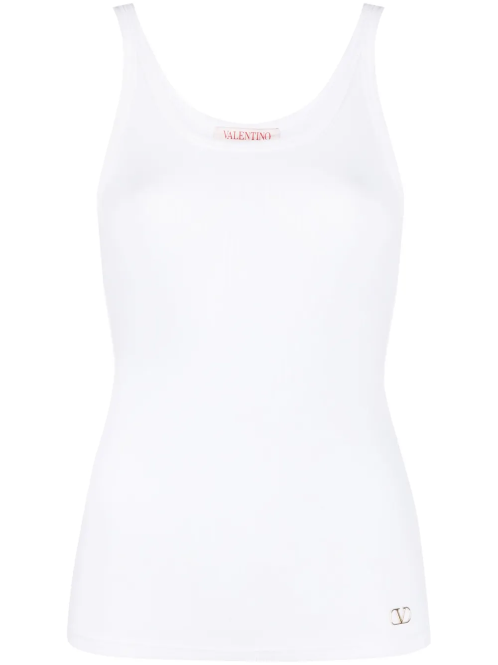 Shop Valentino Vlogo Signature Tank Top In White