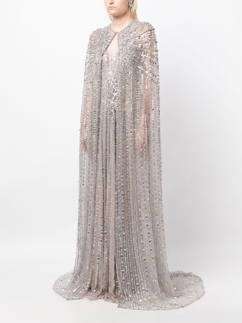 Jenny Packham Clara Crystal-embellished Long Cape - Farfetch