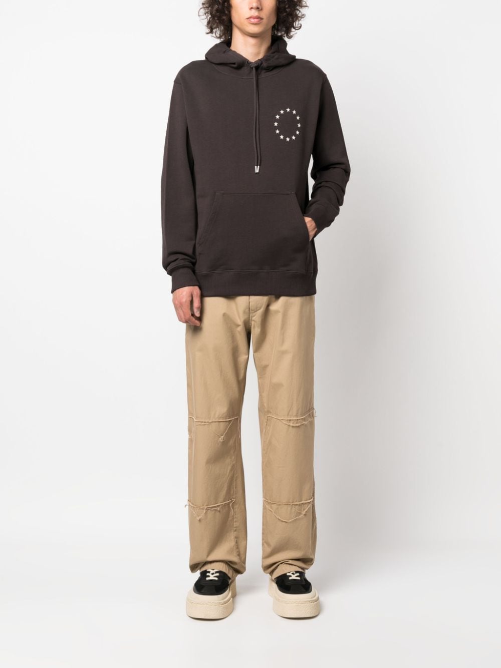 Shop Etudes Studio Klein Europa Stars-embroidered Hoodie In Brown