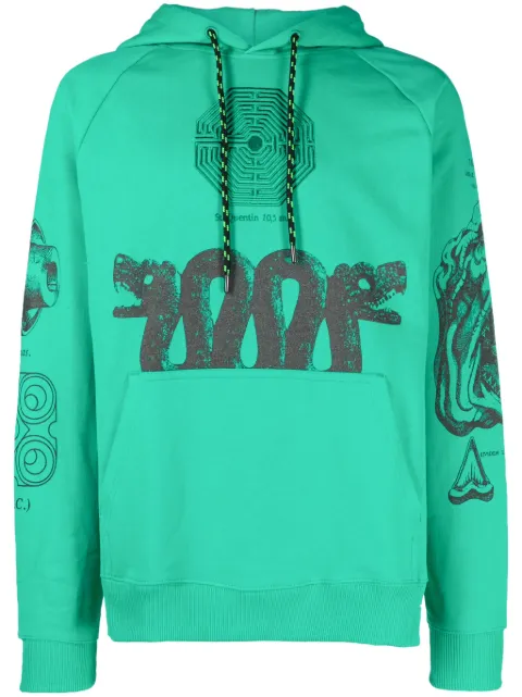 Études Studio graphic-print drawstring hoodie