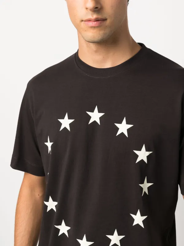 black t shirt with white stars