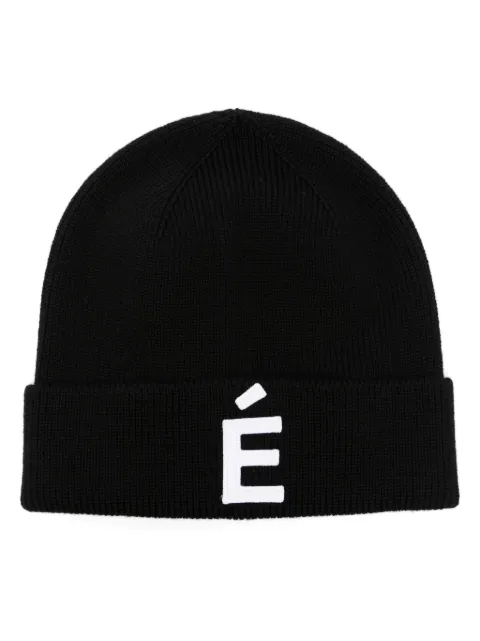 Etudes logo-patch wool beanie