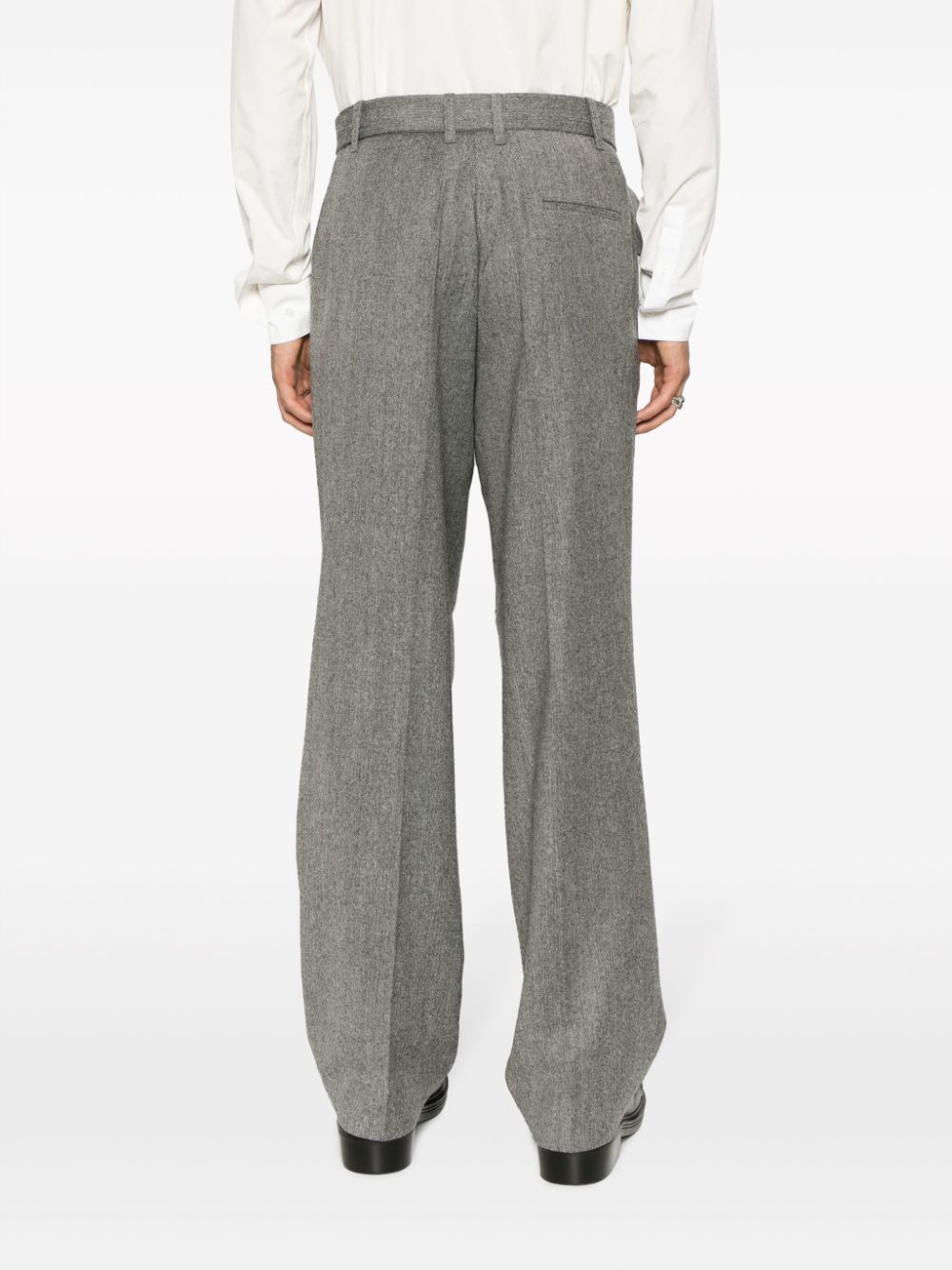 Shop Etudes Studio Belted Tailored Trousers In Grey