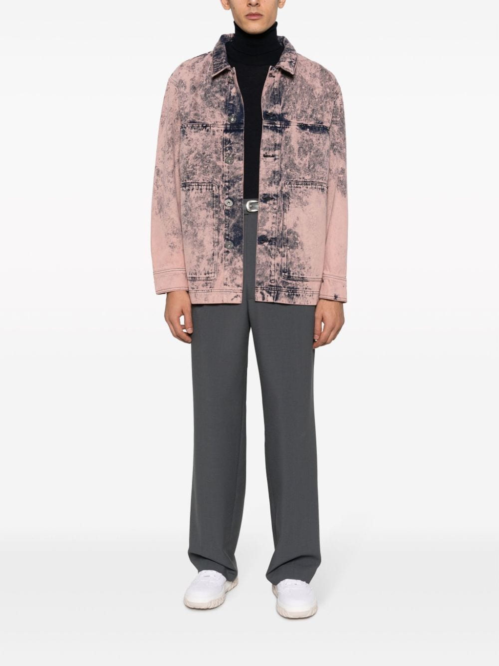 Shop Etudes Studio Hopper Denim Shirt Jacket In Pink