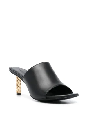 サンダル・ミュール GIVENCHY Black leather Stitch sandals (BE308JE20X 001) Givenchy Stitch Sandal in Black | FWRD