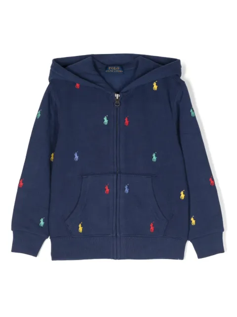 POLO RALPH LAUREN KIDS logo-embroidered pocket hoodie
