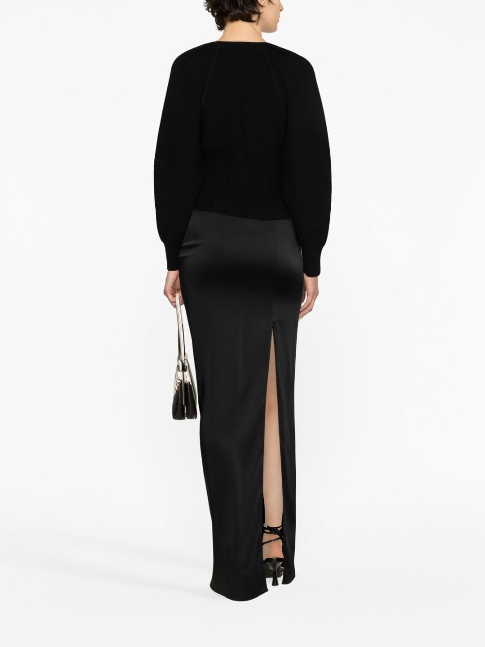 Shop Iro Adsila Cut-out Wool Sweater In Black