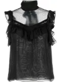 Dorothee Schumacher panelled sleeveless silk chiffon blouse - Black