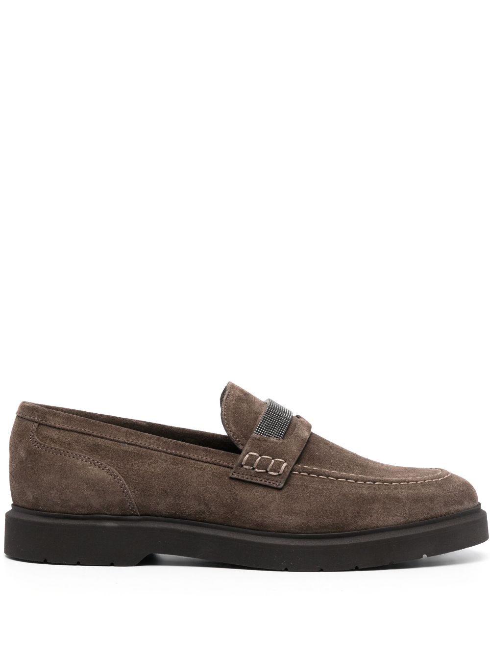 Brunello Cucinelli suede penny loafers - Grey