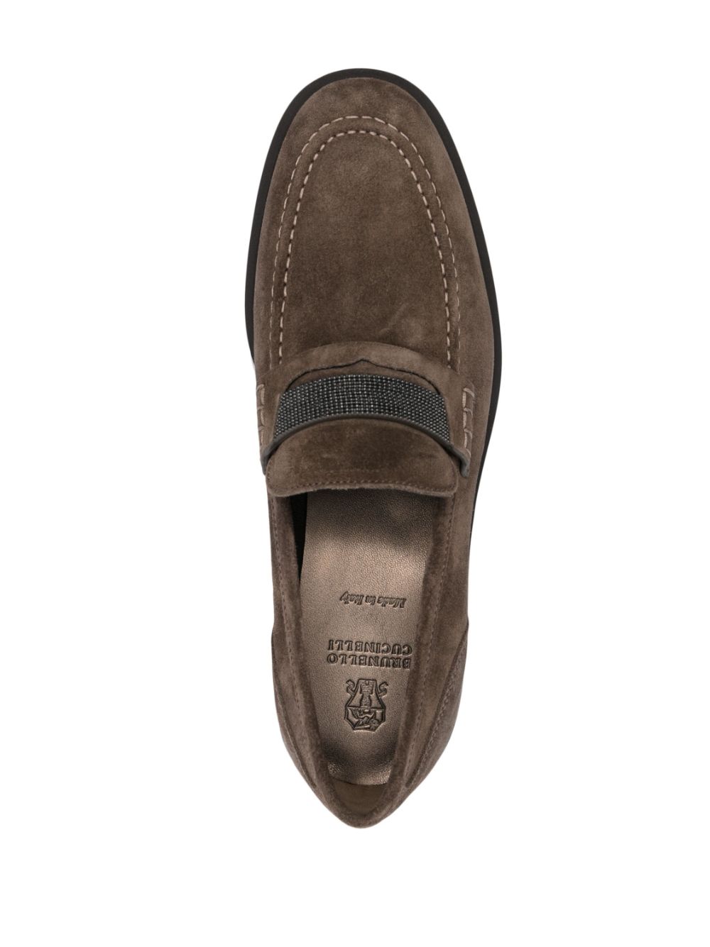 Where to find discounted products Brunello Cucinelli suede penny loafers Women