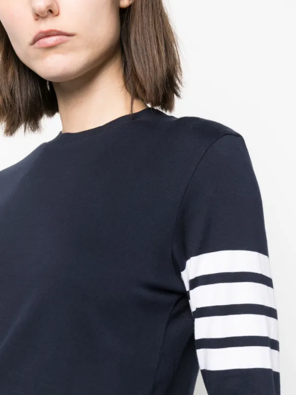 ★送料関税込★THOM BROWNE 4BAR ストライプ コットン Tシャツ Thom Browne 4BAR ストライプ 2003プリント Tシャツ | ブルー