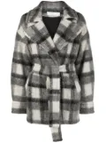 IRO Pamae checked belted coat - Grey