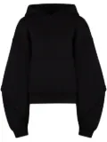 Mugler balloon sleeves drawstring hoodie - Black