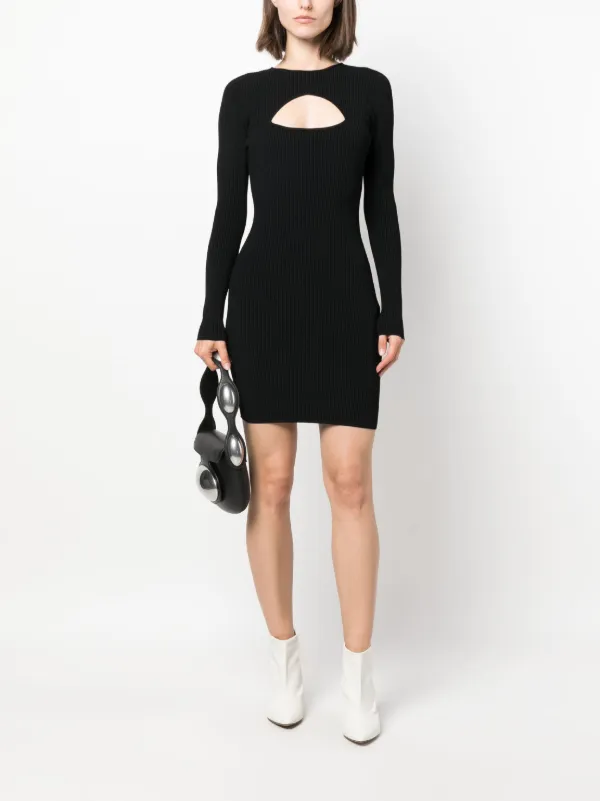 【関税込 日本発送】DSQUARED2 カットアウト 長袖 ミニ ドレス DSQUARED2 カットアウト ミニドレス | ブラック | FARFETCH JP
