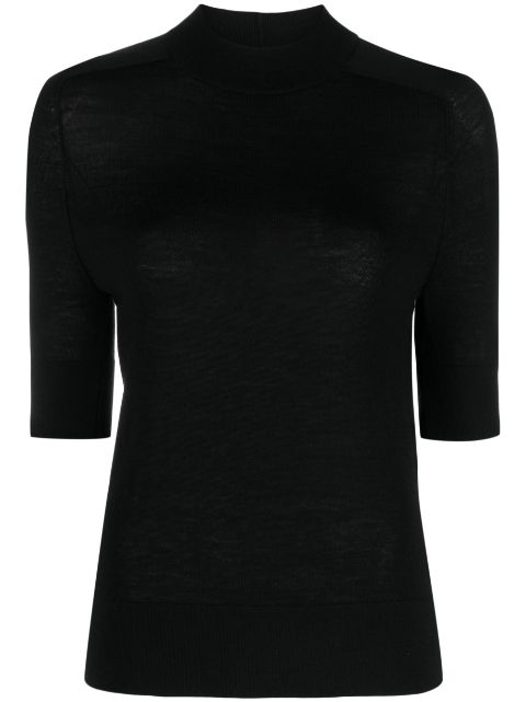 Calvin Klein ribbed-collar wool knitted top