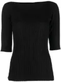 Calvin Klein boat-neck ribbed-knit top - Black