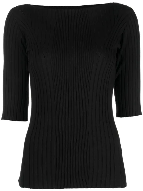 Haut nervuré à encolure bateau - Calvin Klein - Modalova