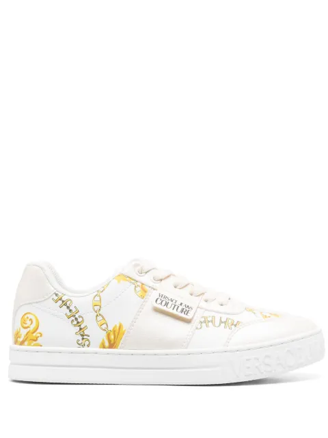 Versace Jeans Couture logo-patch round-toe sneakers 