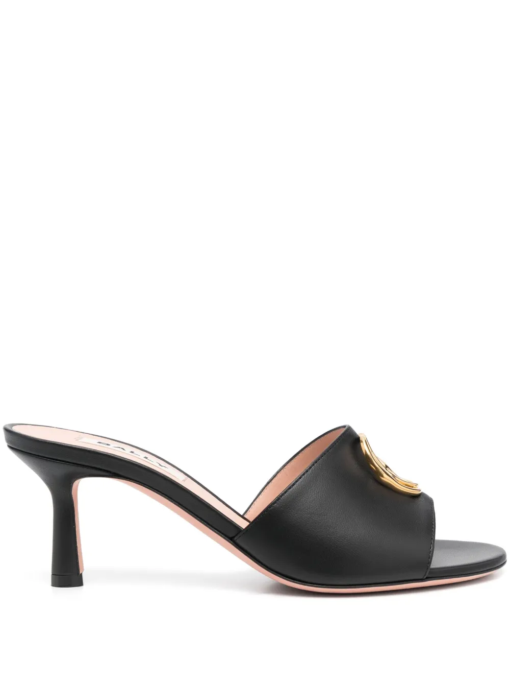 Bally Geha 65mm Logo-plaque Leather Mules In Black